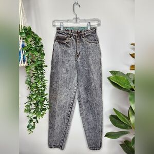 Vintage Jordache Acid Wash Jeans Black Gray size 3/4 23" Size 0 80s 90s Mom
